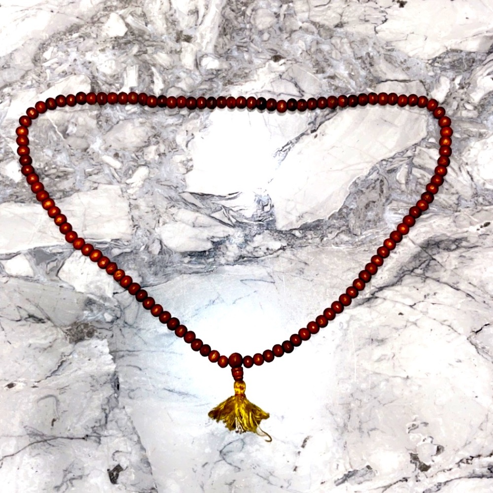 Bohemian Wood Necklace With Tassel - Long